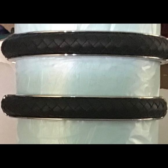 Vintage Joan Rivers Braided Leather‎ Hinged Cuffs - Picture 5 of 5
